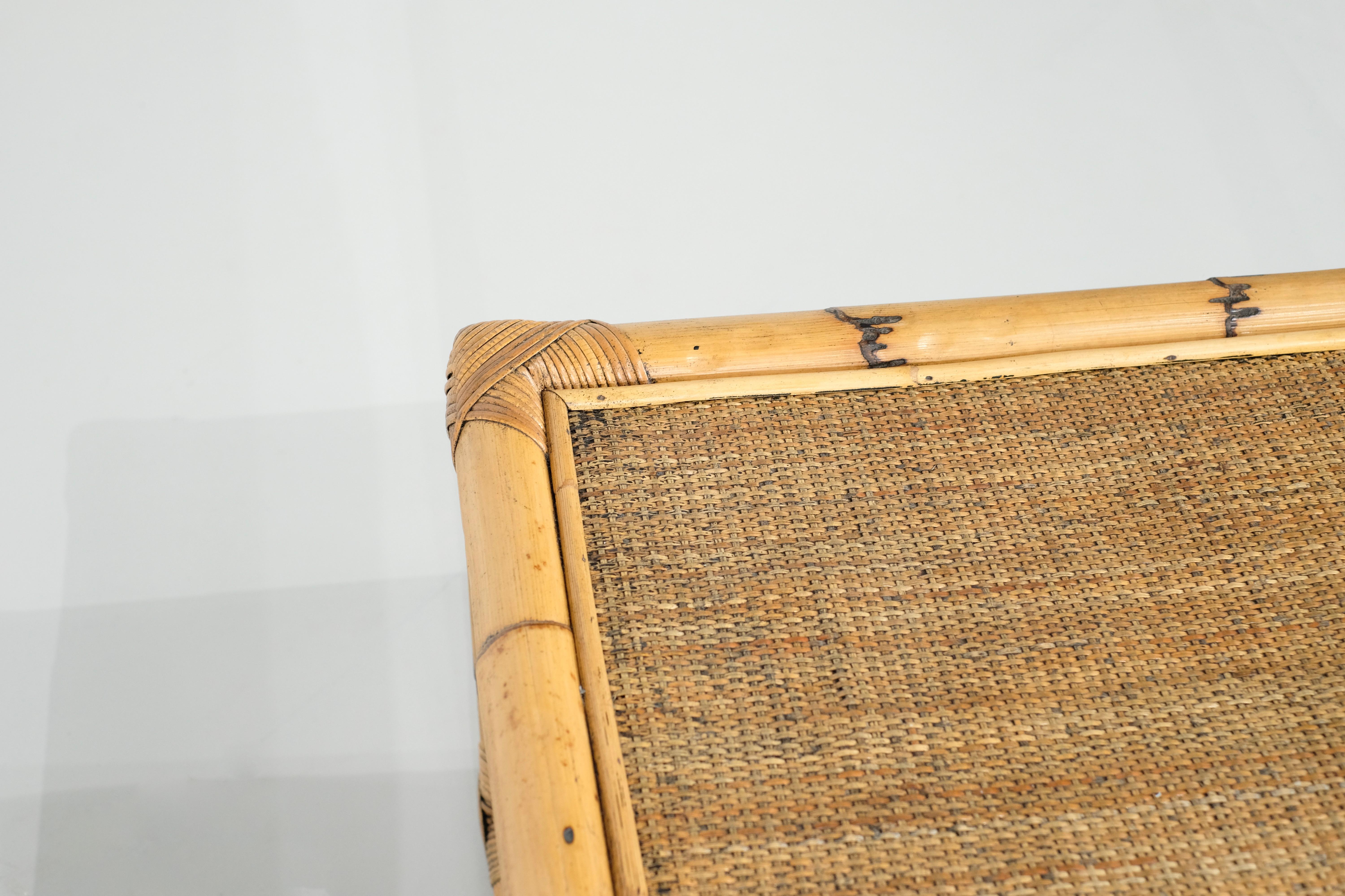 Table basse en bambou et rotin, Italie, années 1960 en vente 1