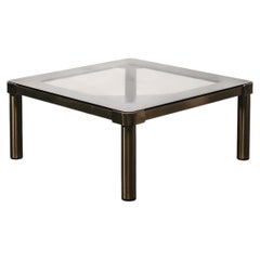 Coffee Table Low Vintage Brass Hollywood Regency 1970s