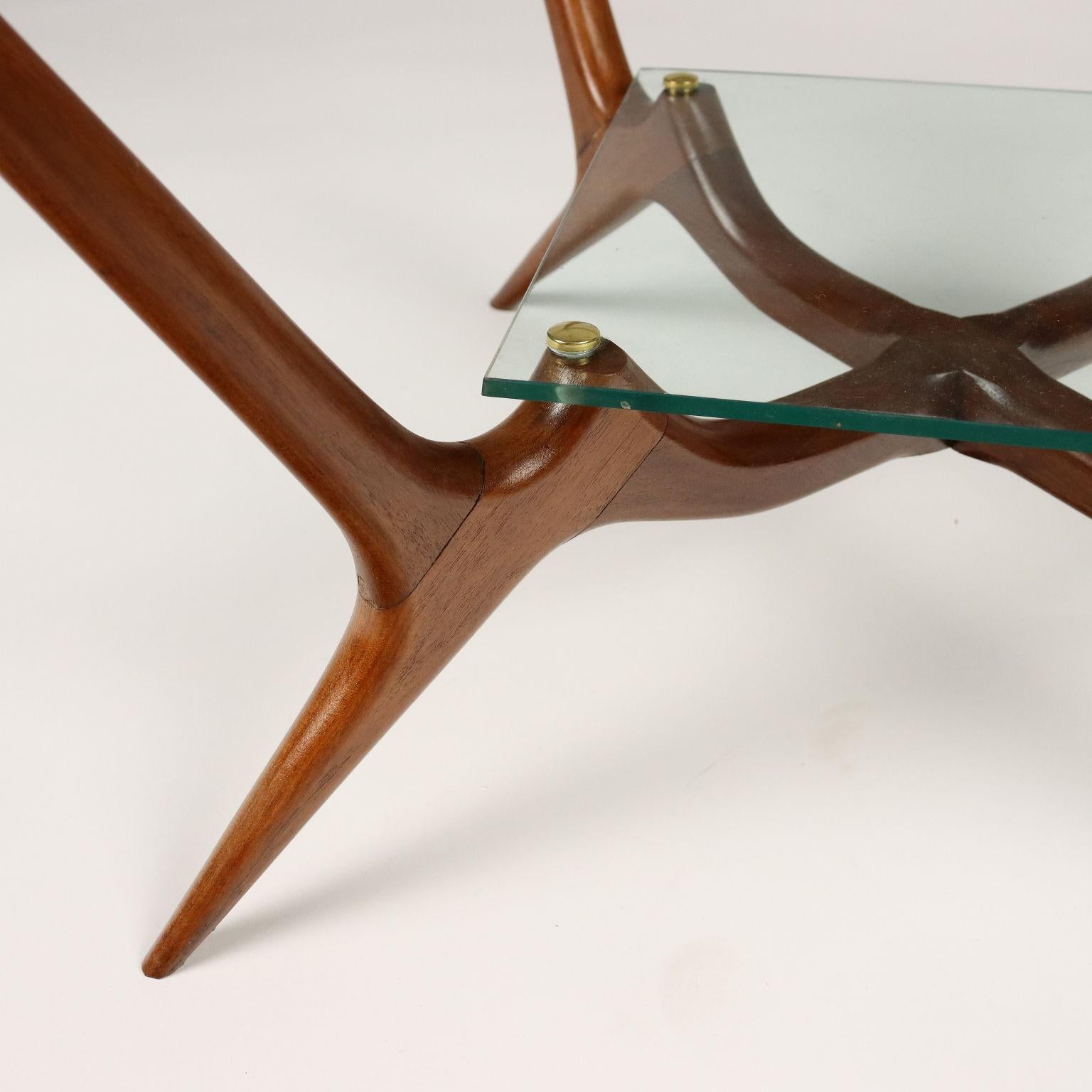 Glass Coffee Table Beech Argentine 1950s