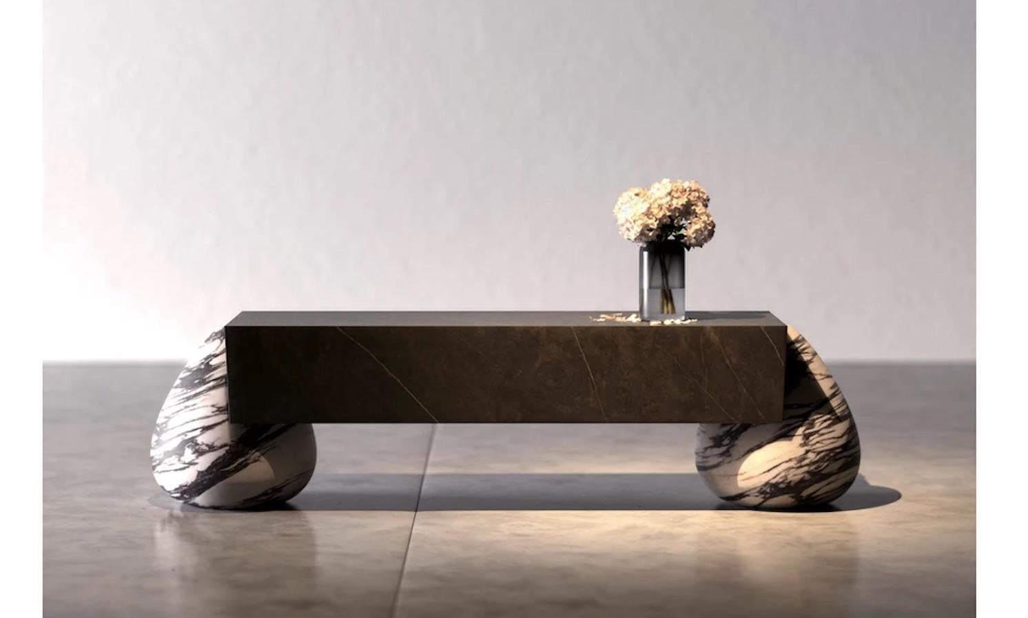 Contemporary Coffee Table/Bench Flint Model by Nicola Malachin for Serafini Marmi, Italy For Sale