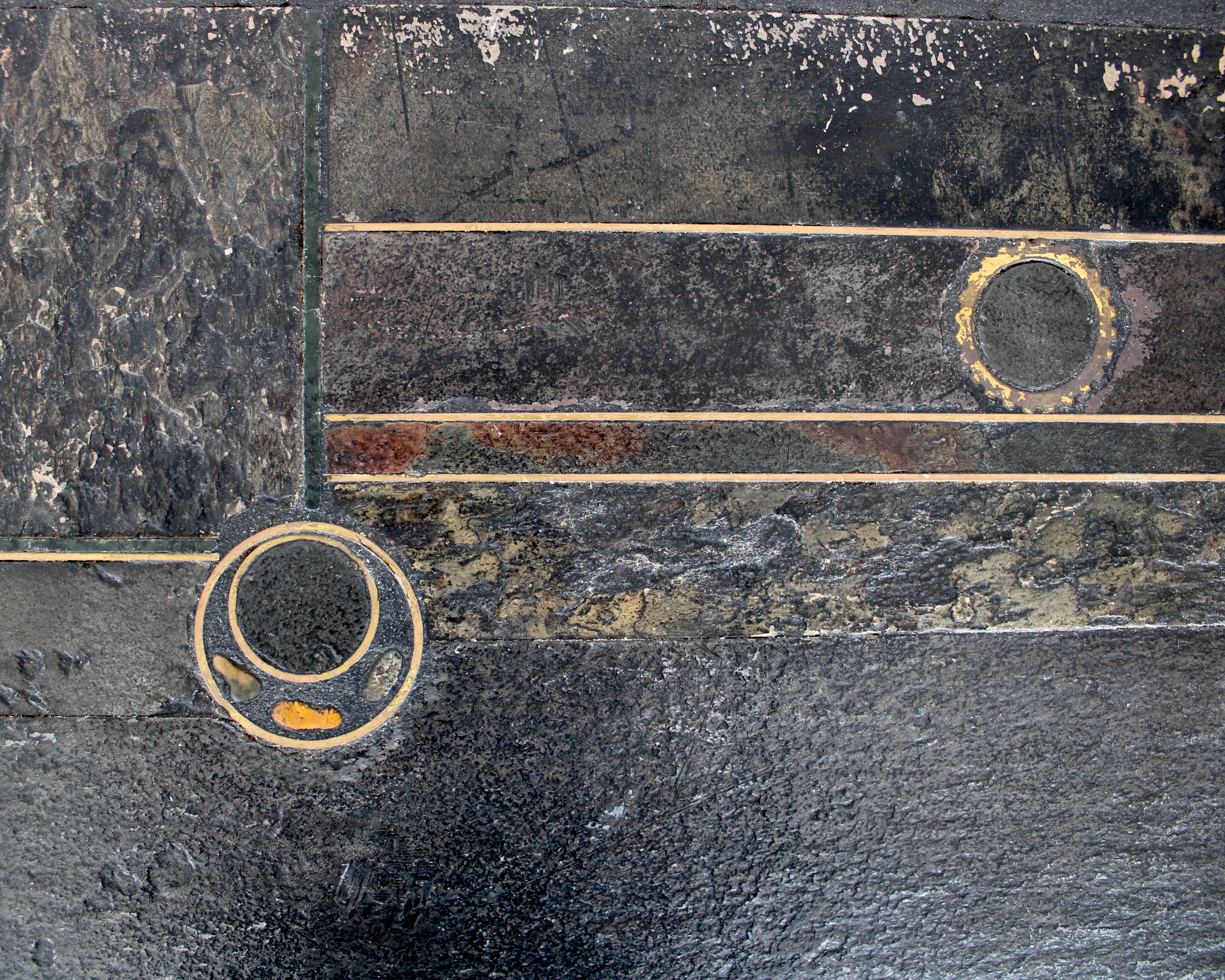 Coffee Table Black Belgian Slate and Marble with Brass Attributed to Paul Kingma 8