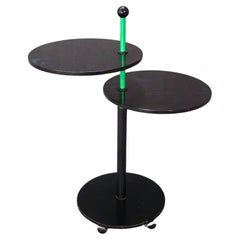 Coffee Table Black Enamelled Wood Metal Green Midcentury Italian Design 1980s