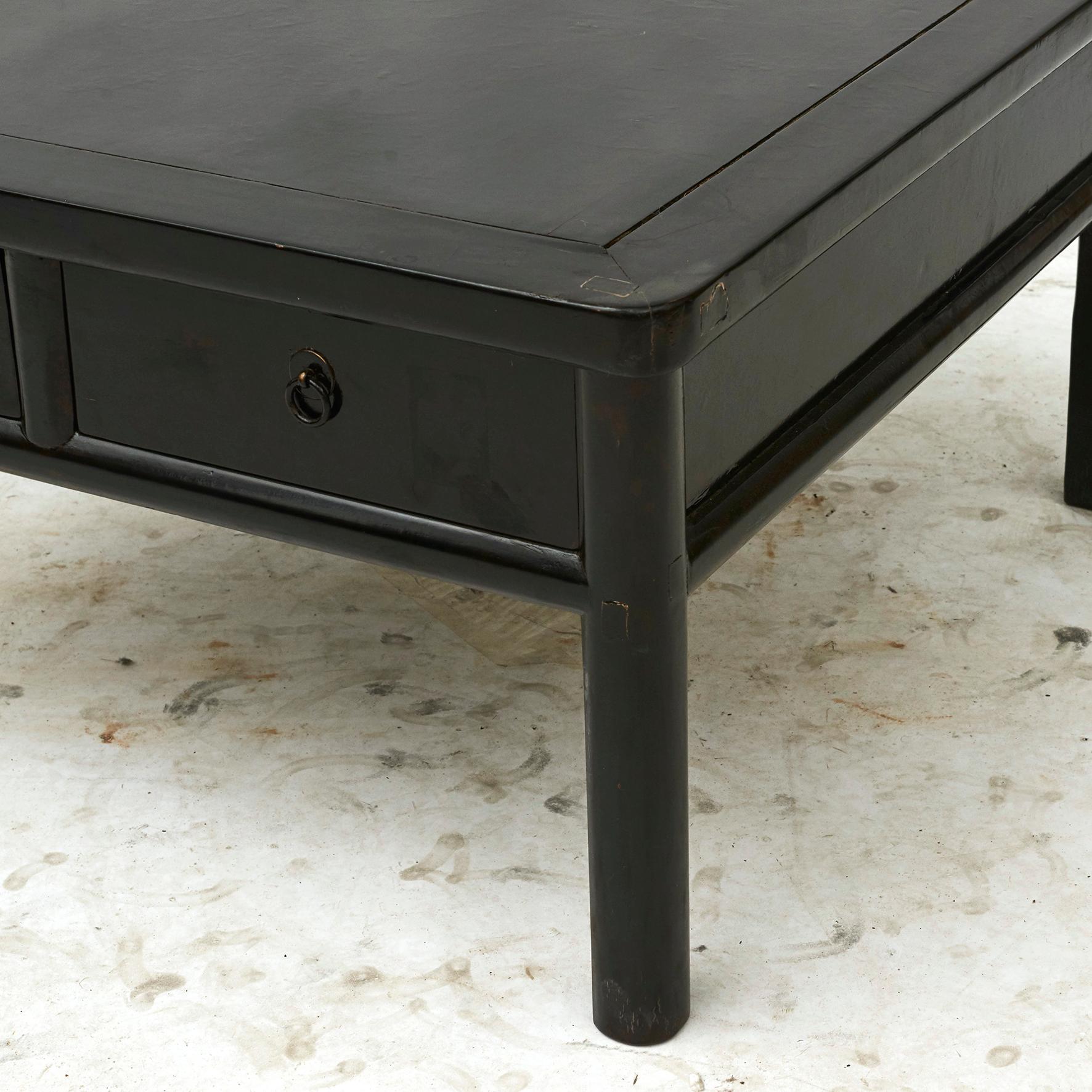 Chinese Coffee Table, Black Lacquer