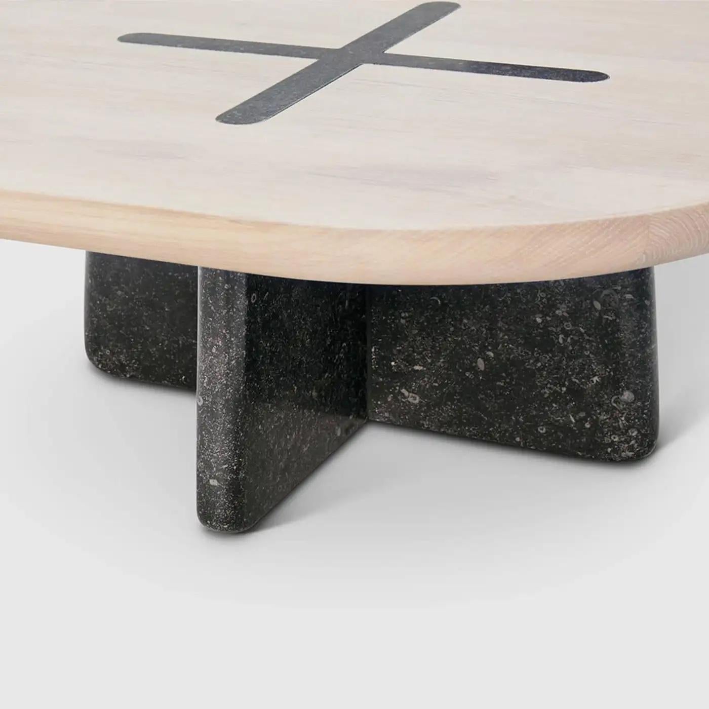 Coffee Table 'Bleecker Street' by Man Of Parts, 130, Black Oak & Blue Limestone In New Condition For Sale In Paris, FR