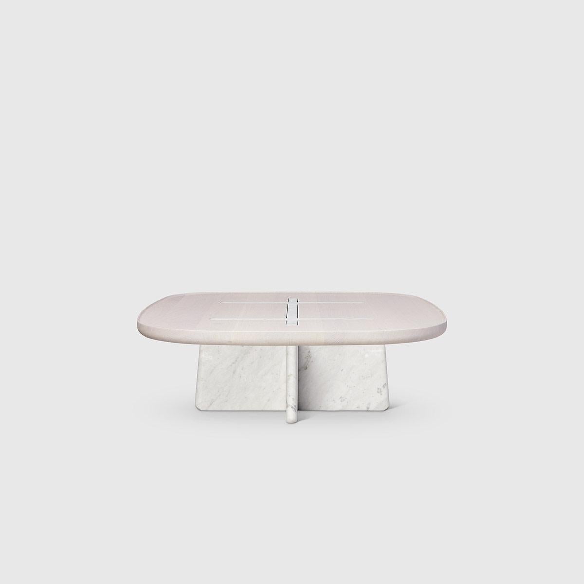 Organic Modern Coffee Table 'Bleecker Street' by Man Of Parts, 160, Mist Oak & Sandstone For Sale