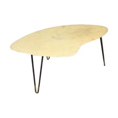 Coffee Table Brass Metal Marble, Italy, 1960s Coffee Table Brass Metal Marble, Italy, 1960s