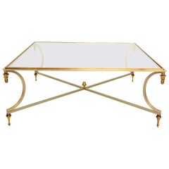 Coffee Table Bronze Neoclassical Style of Maison Jansen Hollywood Regency