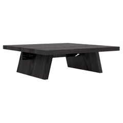 Laws of Motion Square Coffee Table in Black Solid Wood and Marble, Joel Escalona