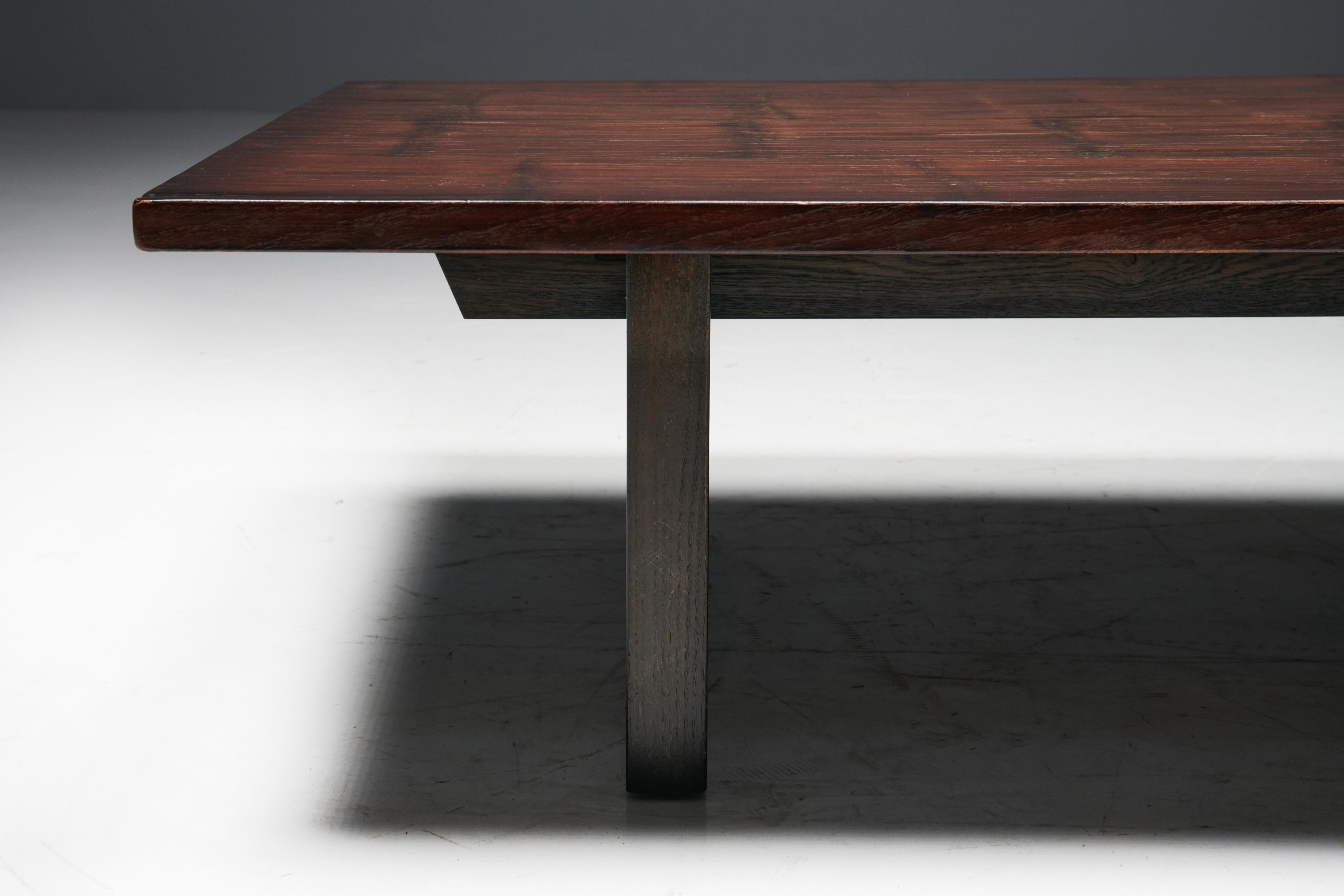 Late 20th Century Coffee Table by Axel Vervoordt in Wenge and Bamboo, Belgium, 1980s