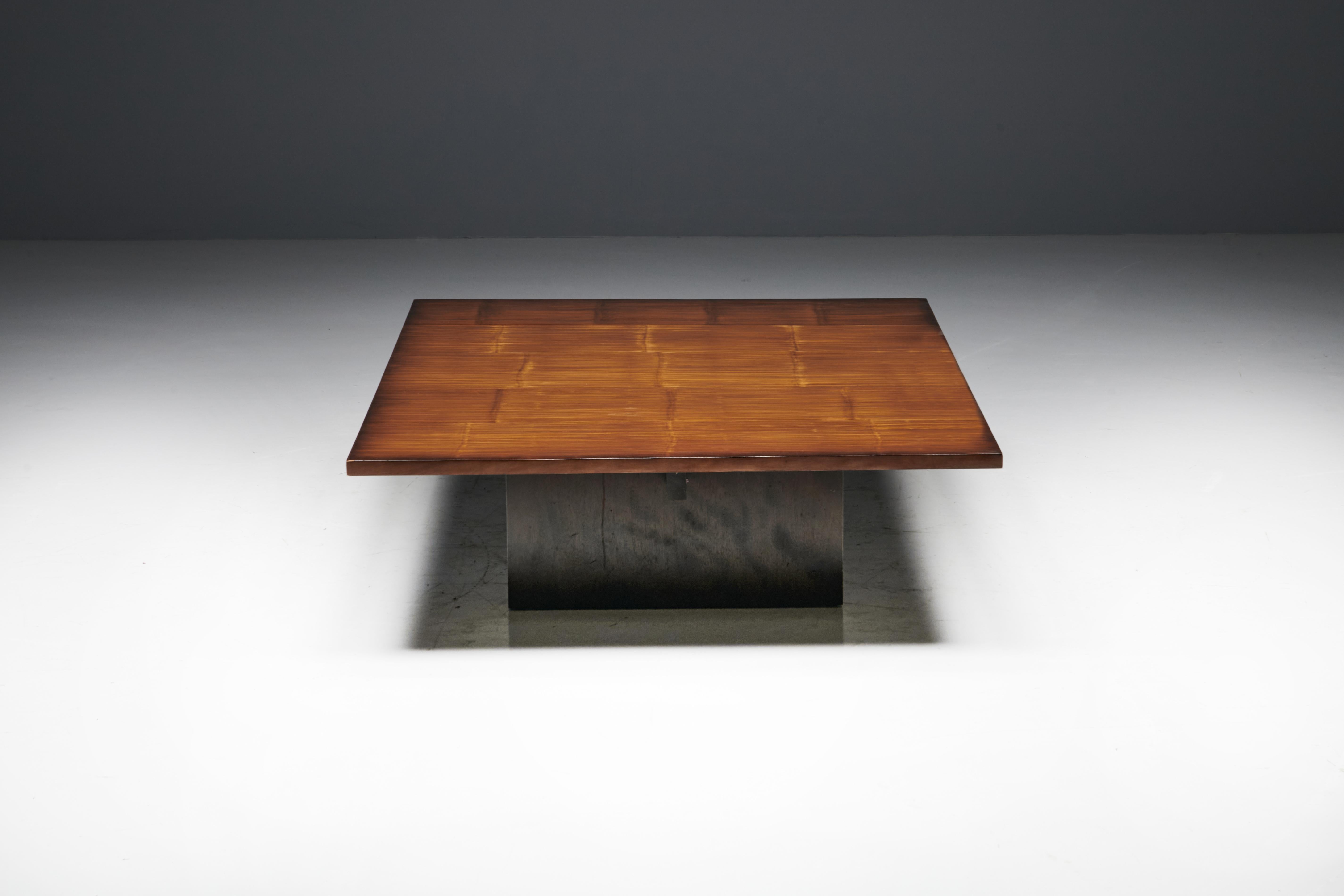 Coffee Table by Axel Vervoordt in Wenge and Bamboo, Belgium, 1980s 1