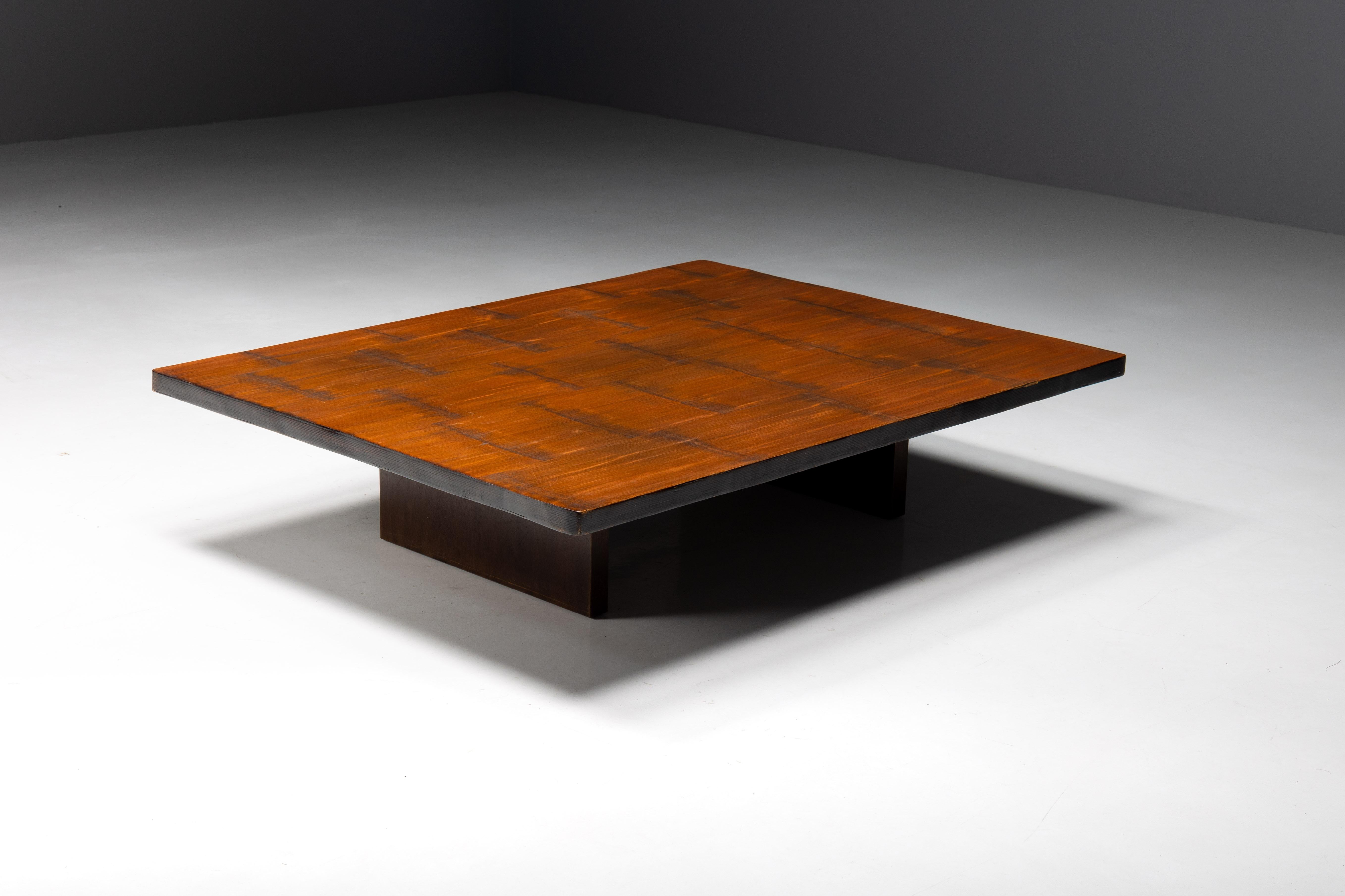 Coffee Table by Axel Vervoordt in Wengé and Bamboo, Belgium, 1980s 2