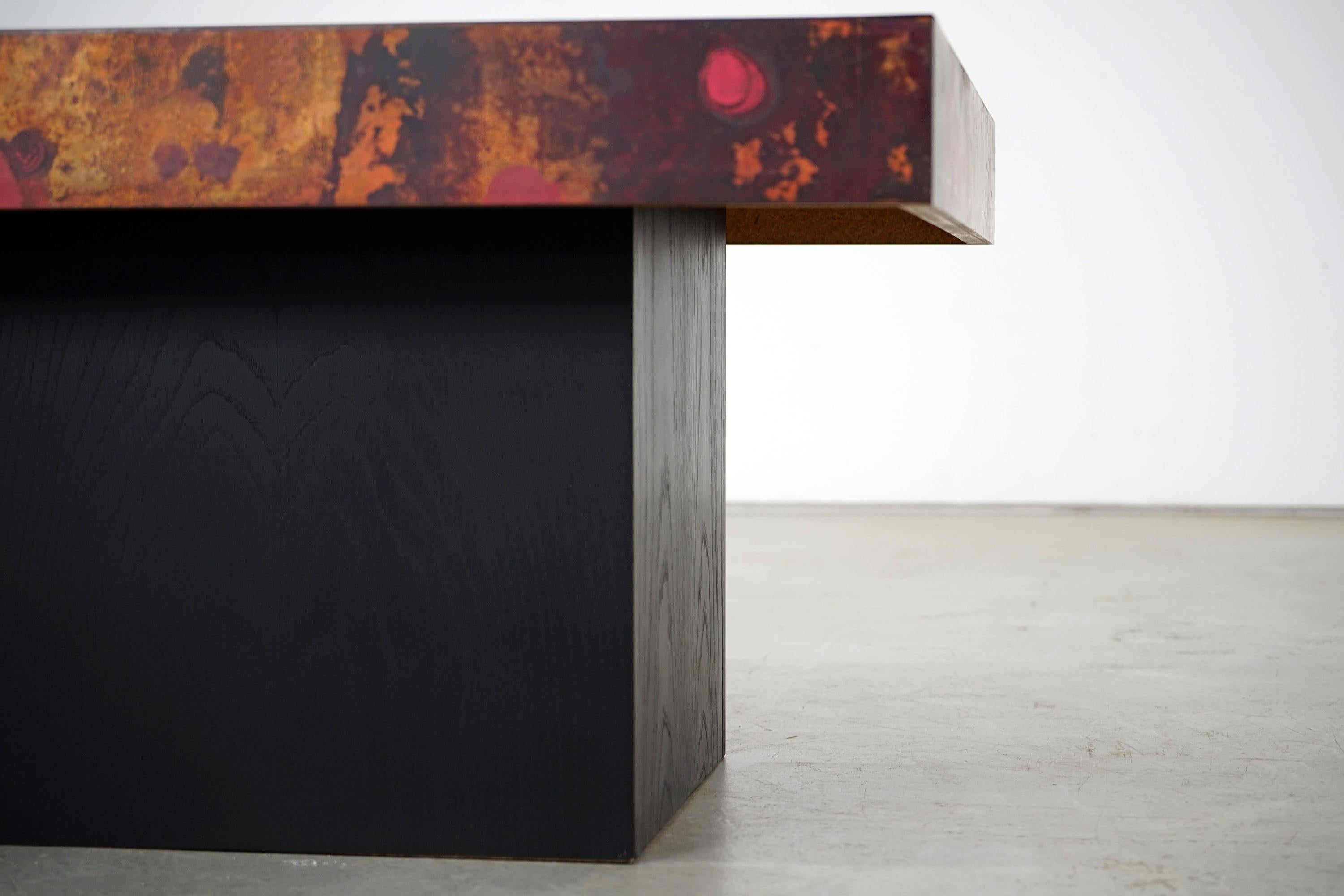 Coffee Table by Bernhard Rohne, 1966, Oxidized and Etched Copper 5