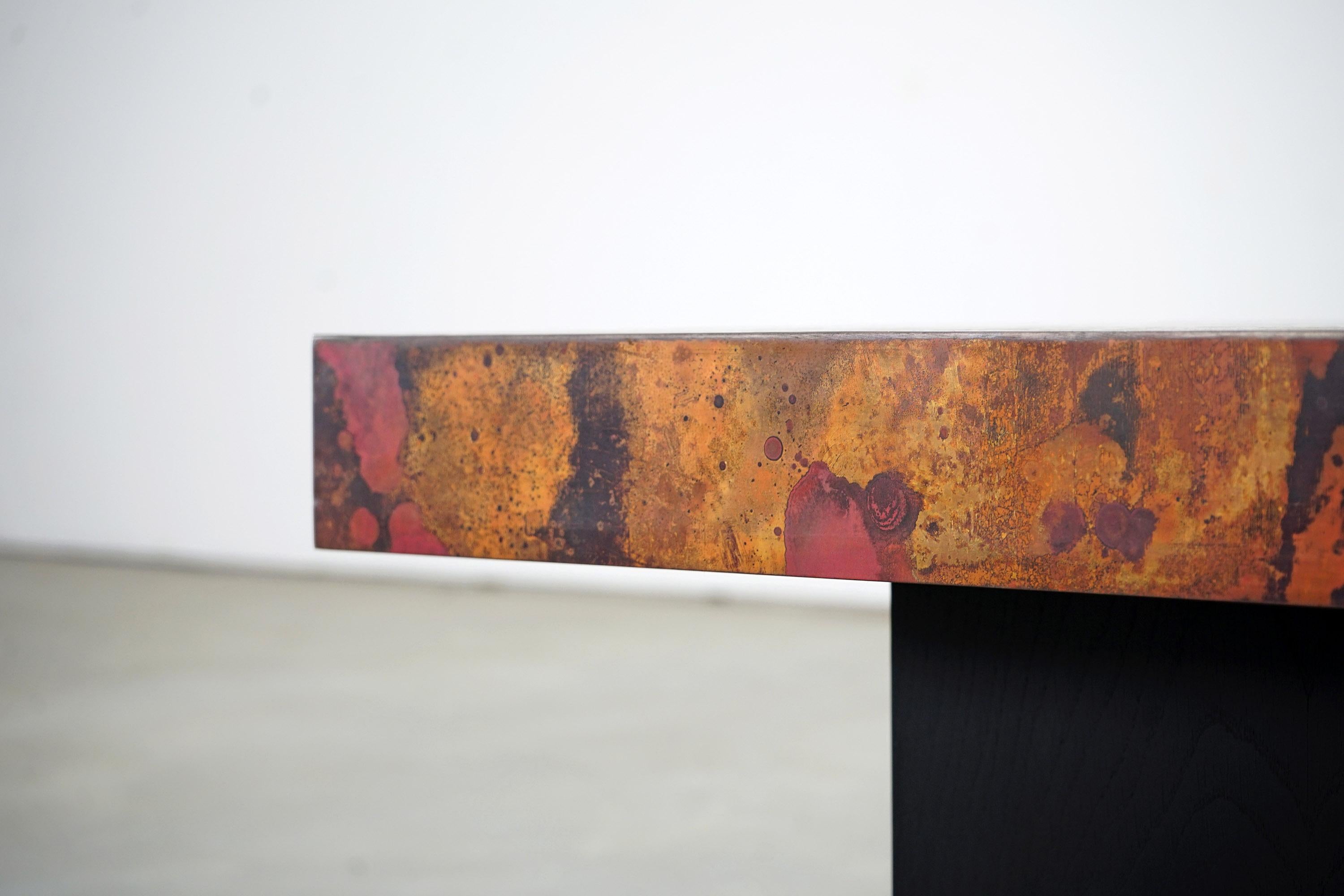 Coffee Table by Bernhard Rohne, 1966, Oxidized and Etched Copper 6