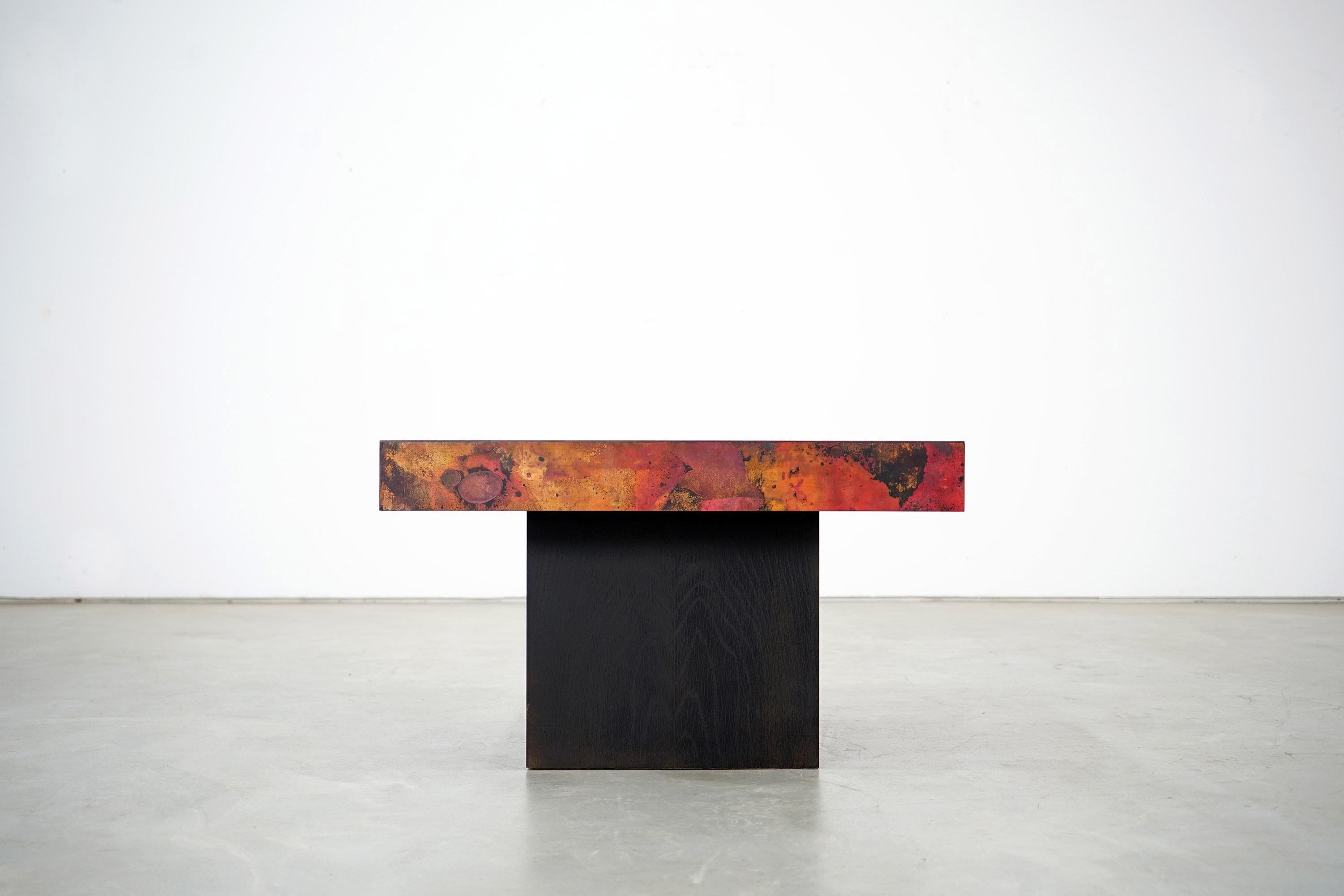Coffee Table by Bernhard Rohne, 1966, Oxidized and Etched Copper 3