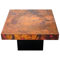 Coffee Table by Bernhard Rohne, 1966, Oxidized and Etched Copper