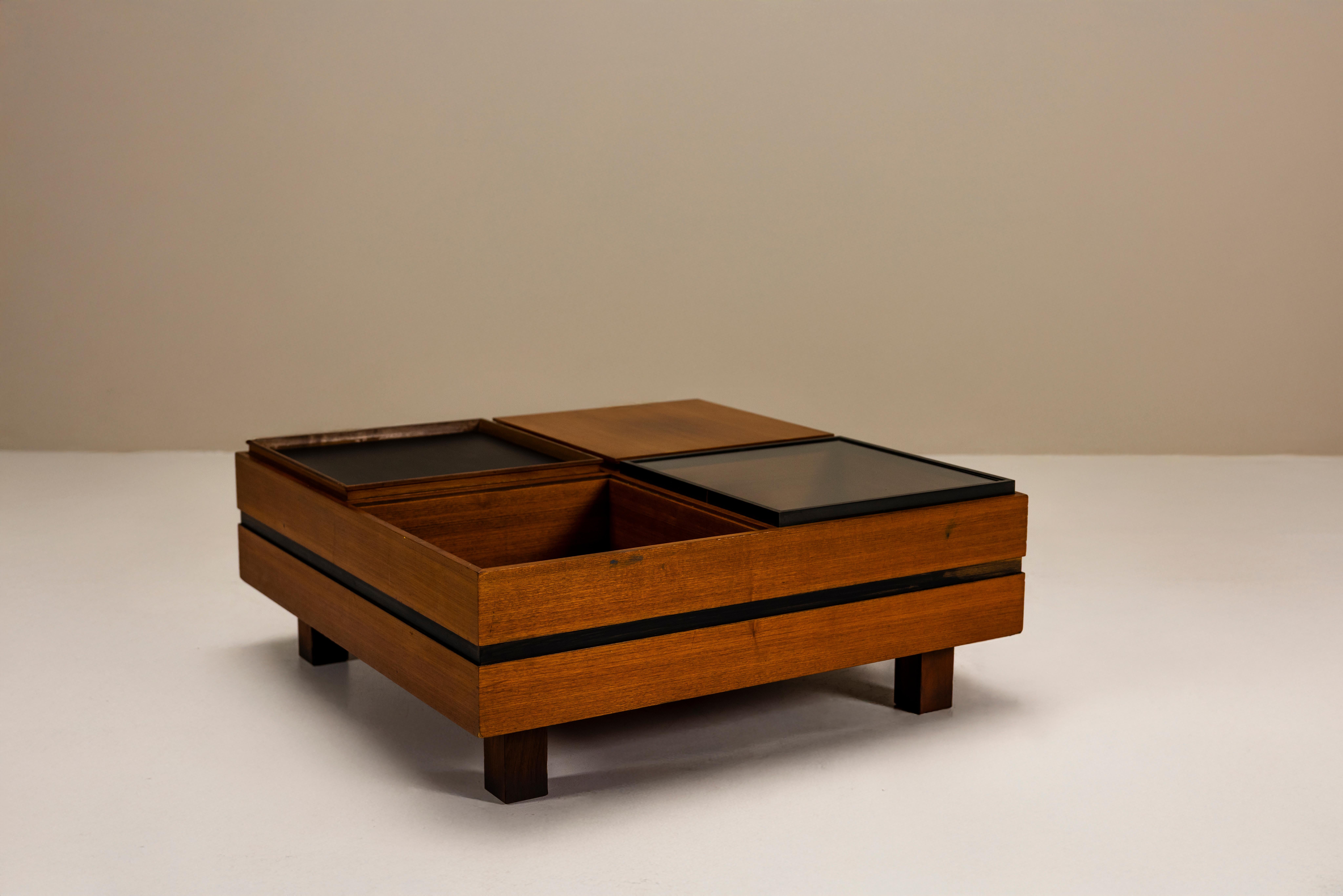 A confident example of modular Brazilian design, this coffee table by Carlo Hauner for Forma is a composition of clarity, balance and utility. Designed in the 1960s–70s, it reflects the modernist sensibility that defined Hauner’s approach, with a