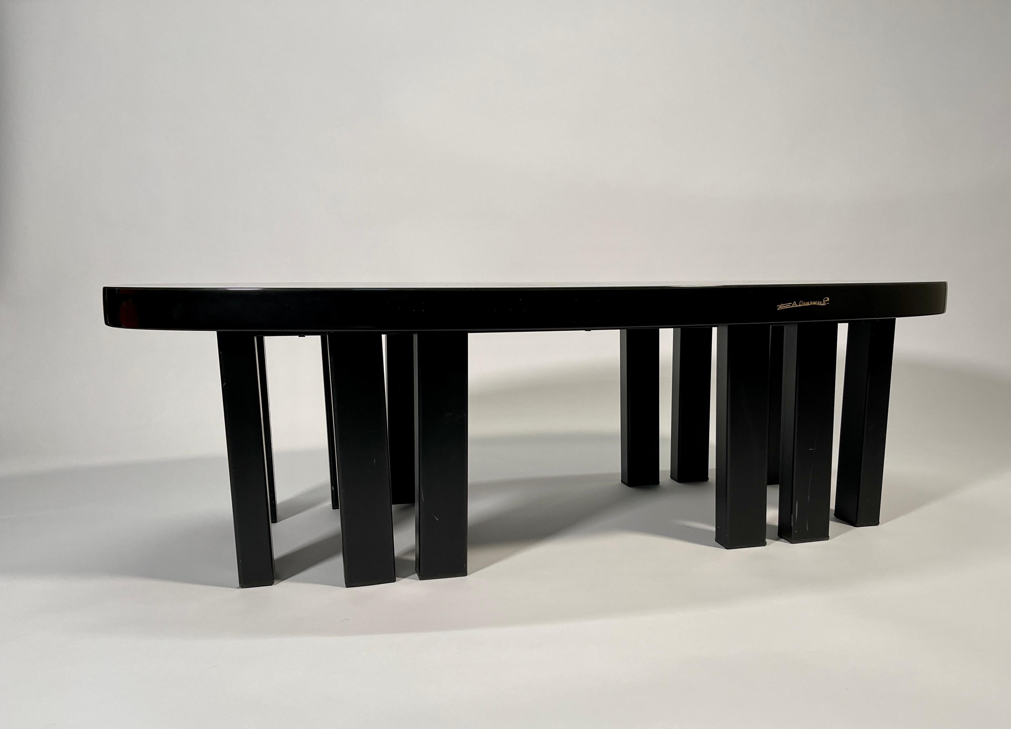 Precious Stone Coffee Table by E. Allemeersch Black Resin and Marcassite
