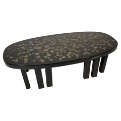 Coffee Table by E. Allemeersch Black Resin and Marcassite