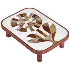 Coffee Table by French Ceramist Roger Capron in the Shape of a Flower