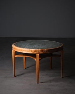 Coffee Table by Georg Valfrid Ryman in Glass and Stained Beech, Sweden, 1945