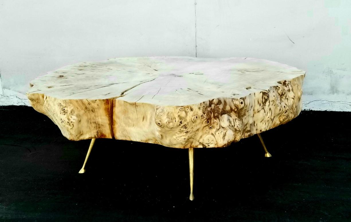 Coffee Table by Gimo Fero in Style of Gorge Nakashima In Distressed Condition In Los Angeles, CA
