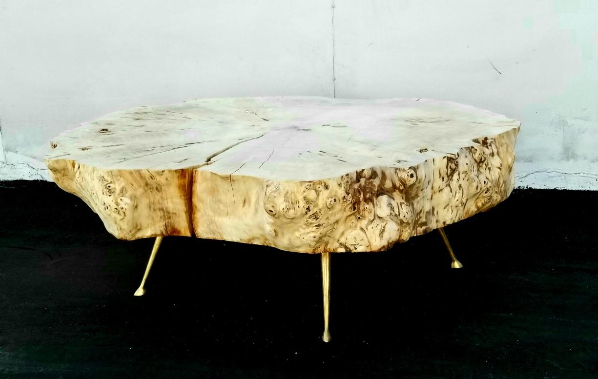 Coffee Table by Gimo Fero in Style of Gorge Nakashima In Distressed Condition In Los Angeles, CA