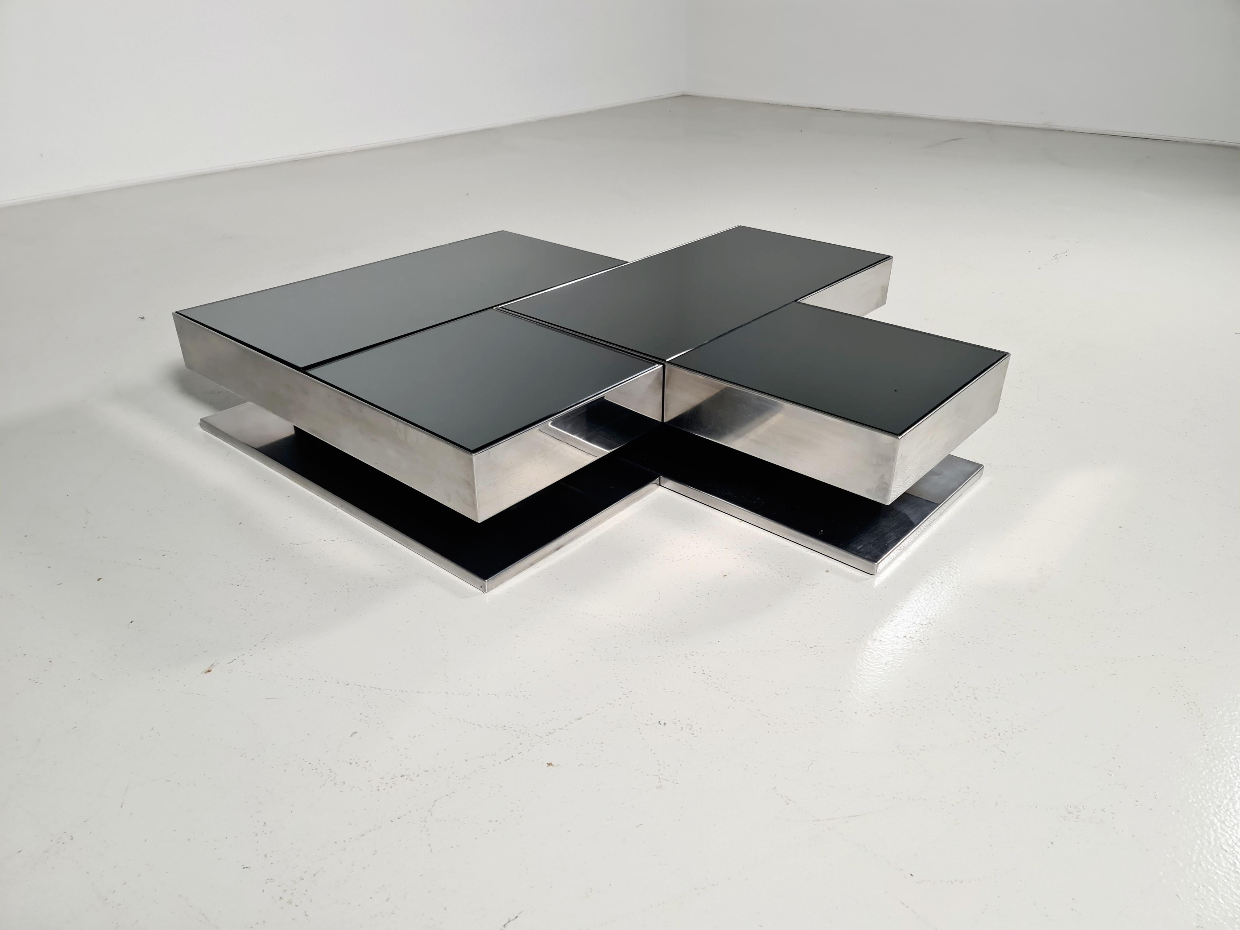 Stainless Steel Coffee Table by Giovanni Ausenda & Guido Baldi Grossi for NY Form, 1970s