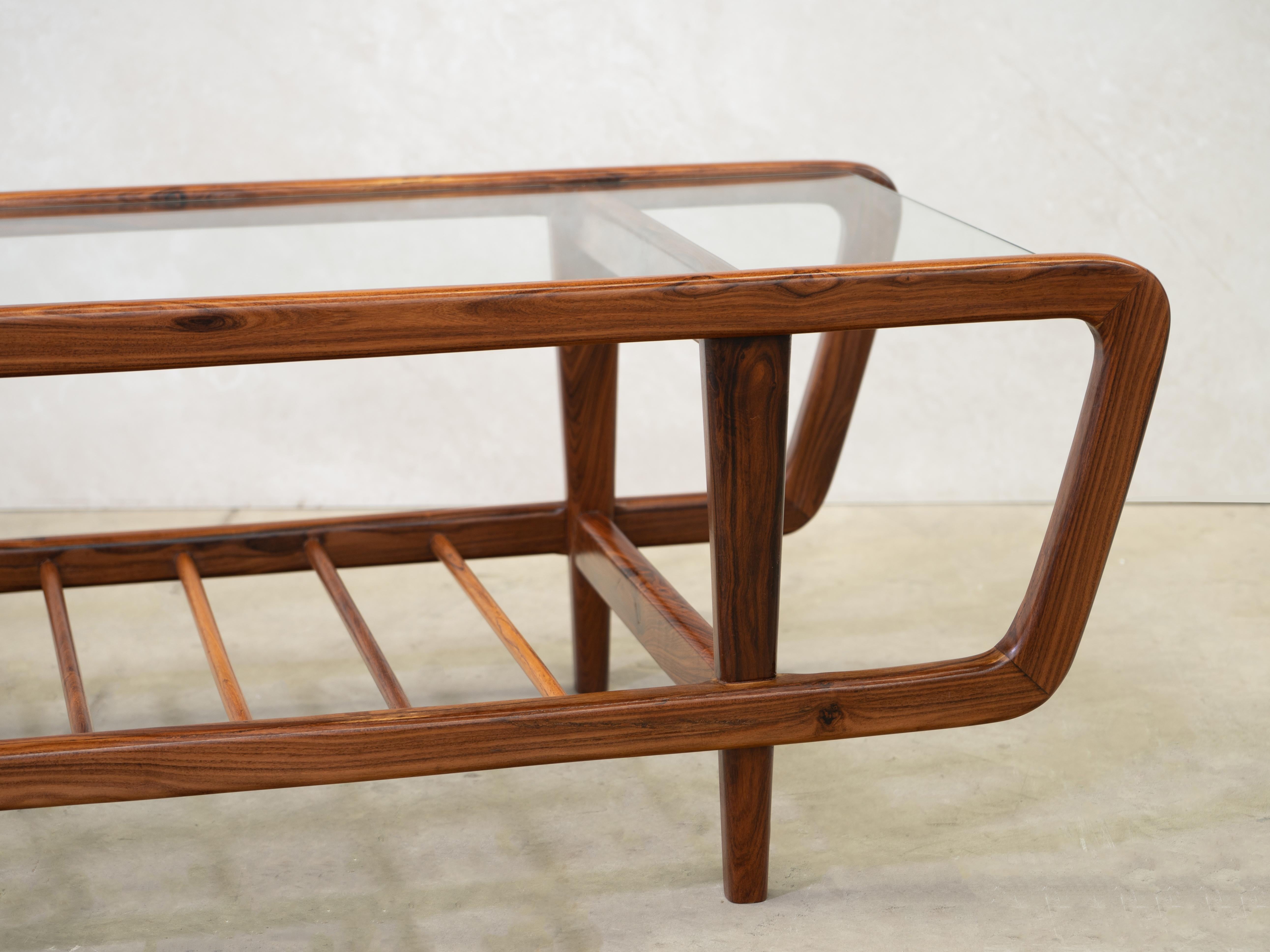 Rosewood Coffee Table by Giuseppe Scapinelli, Brazilian Mid Century ModernDesign