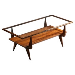 Coffee Table by Giuseppe Scapinelli in Caviuna and Glass, Brazil, 1950's