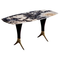 Table basse de Guglielmo Ulrich avec plateau en onyx poli