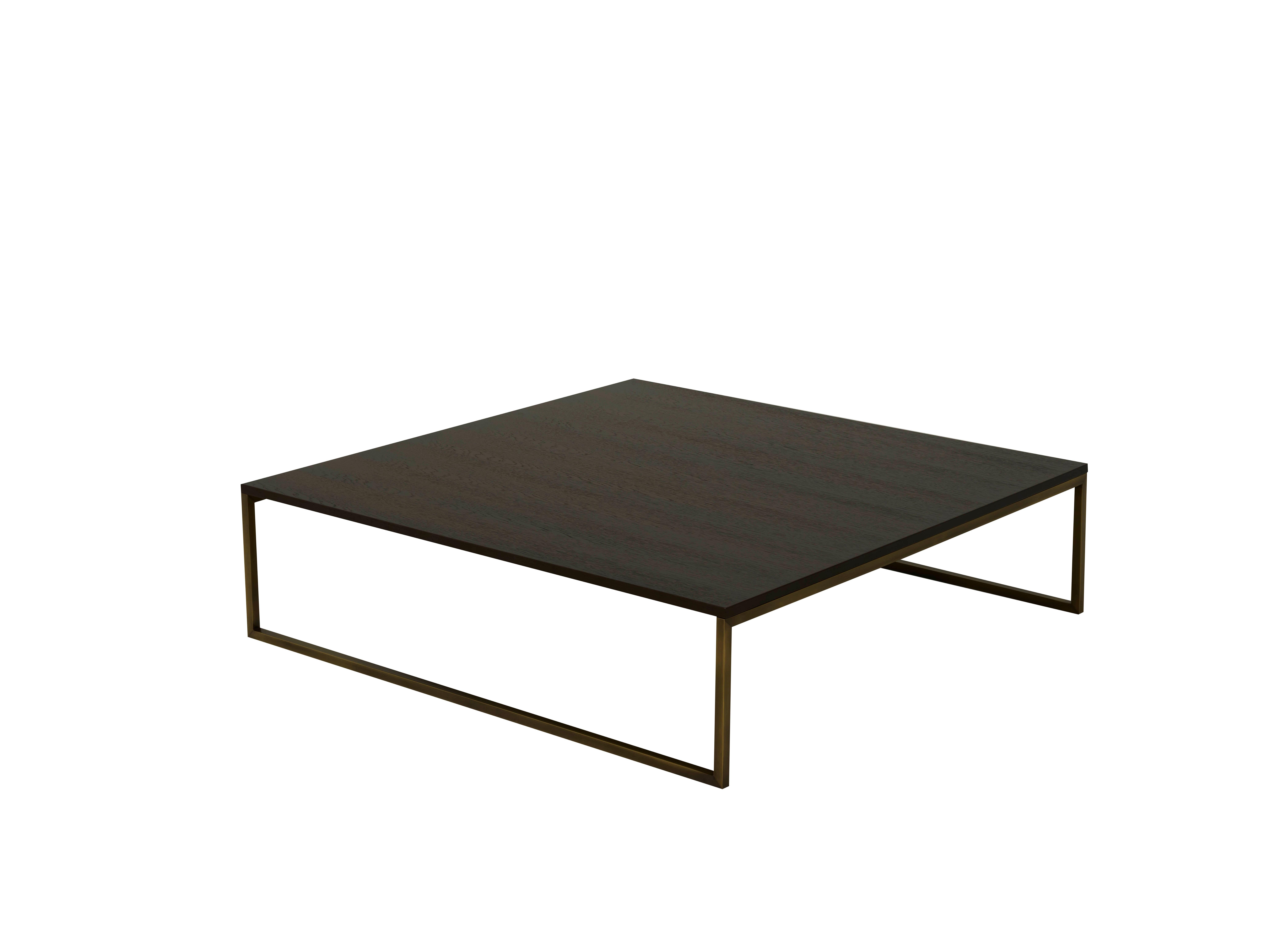 Coffee table by Gürkan Dogan
Dimensions: W 120 x D 120 x H 40 cm
Materials: Smoked Oak, Antique Brass.