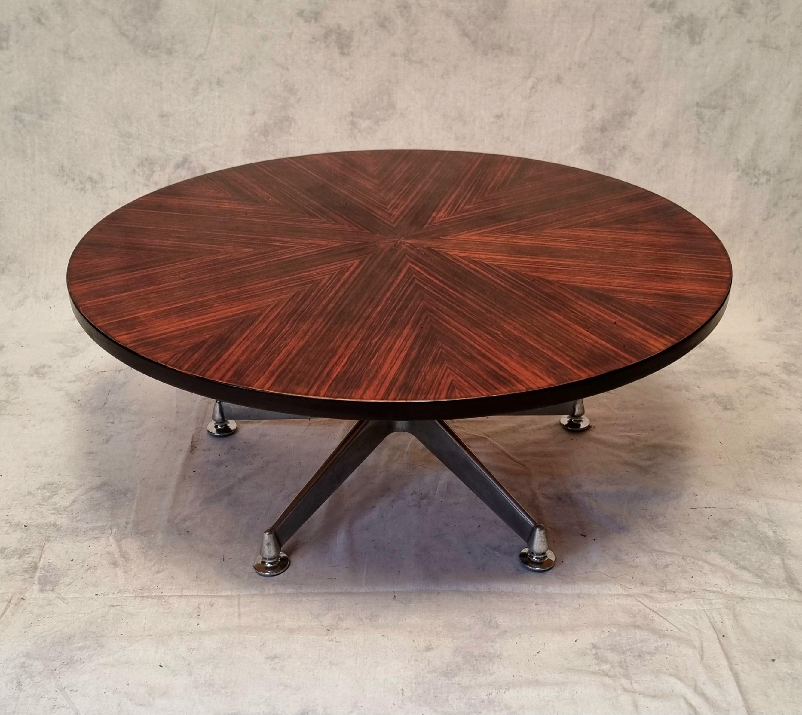 Inlay Coffee Table By Ico Parisi For Mim Roma - Rosewood - Ca 1960 For Sale