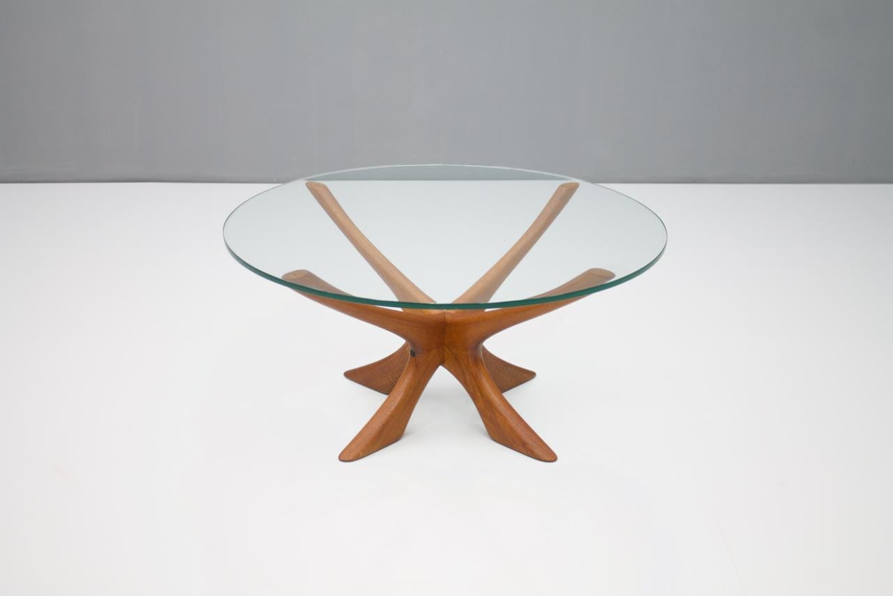 Coffee Table by Illum Wikkelso T-118 in Teak and Glass, Denmark, 1960s 6