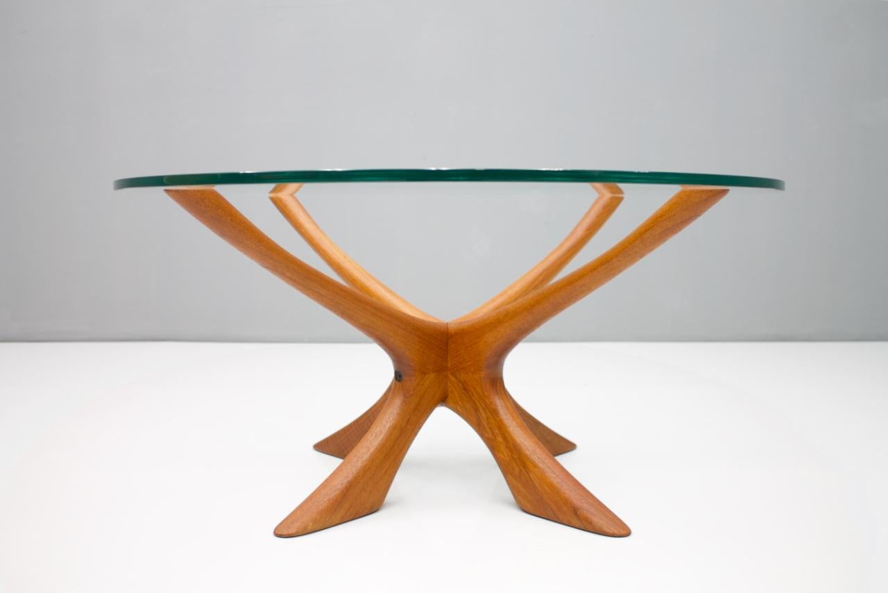 Coffee table by Illum Wikkelso Model T-118 in teak and glass, Denmark, 1960s.
Very good condition.
 