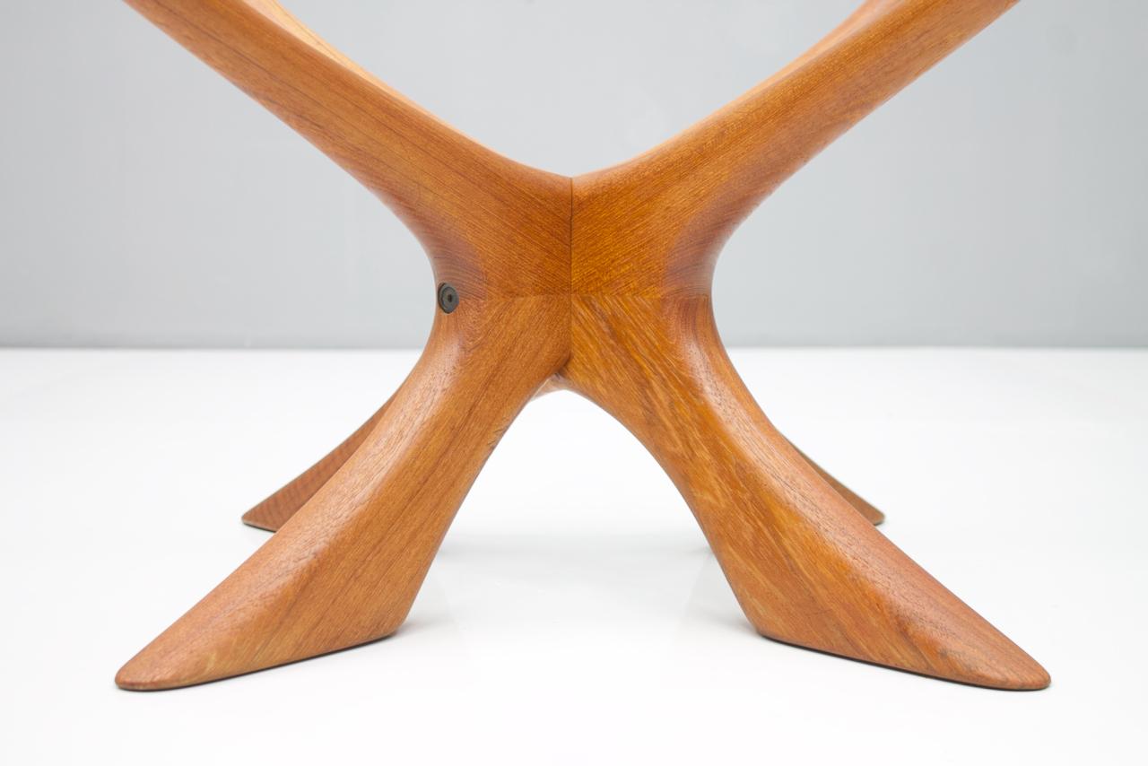 Coffee Table by Illum Wikkelso T-118 in Teak and Glass, Denmark, 1960s 1