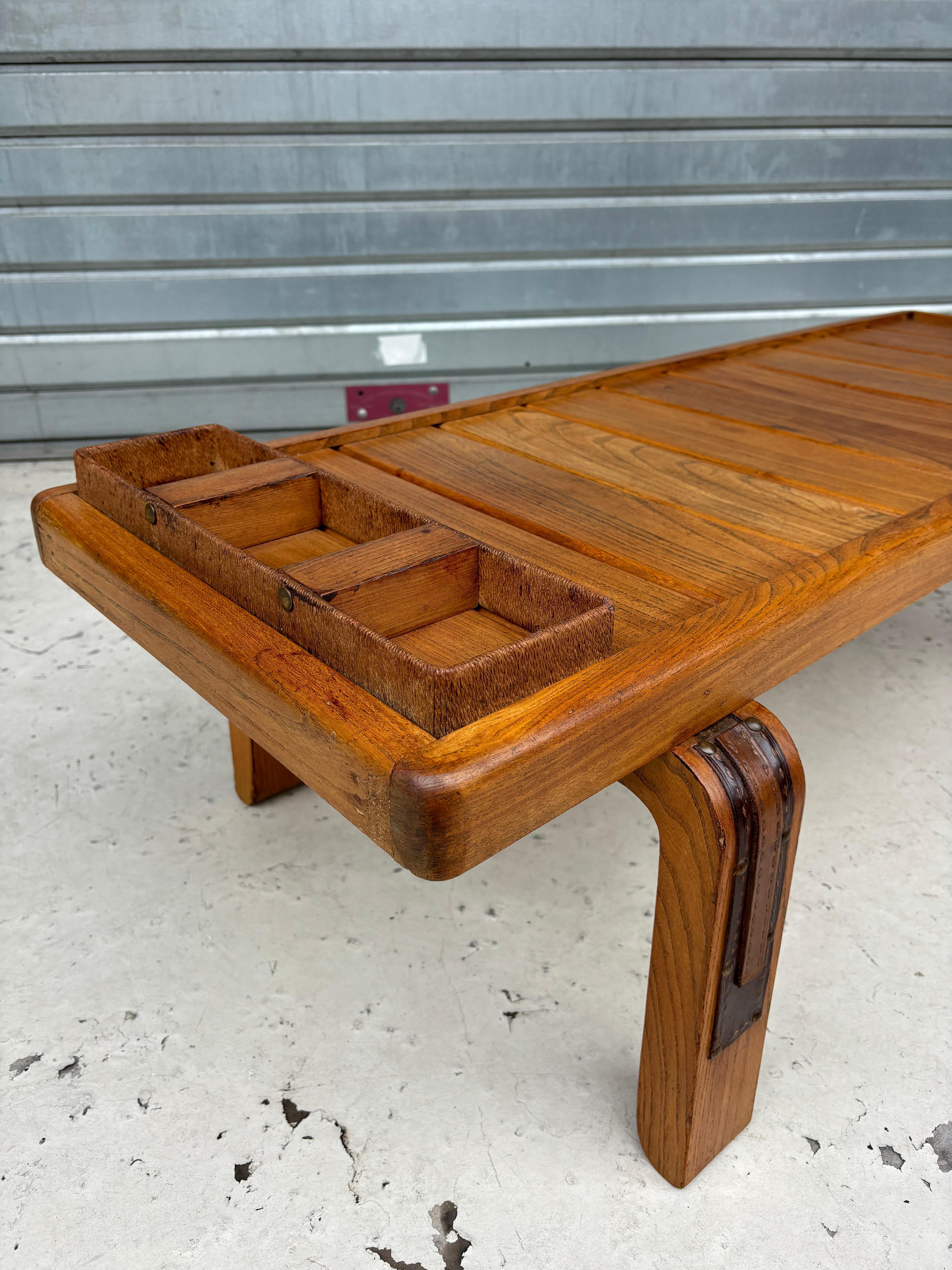 Coffee table by Jacques Adnet In Good Condition For Sale In SAINT-OUEN-SUR-SEINE, FR