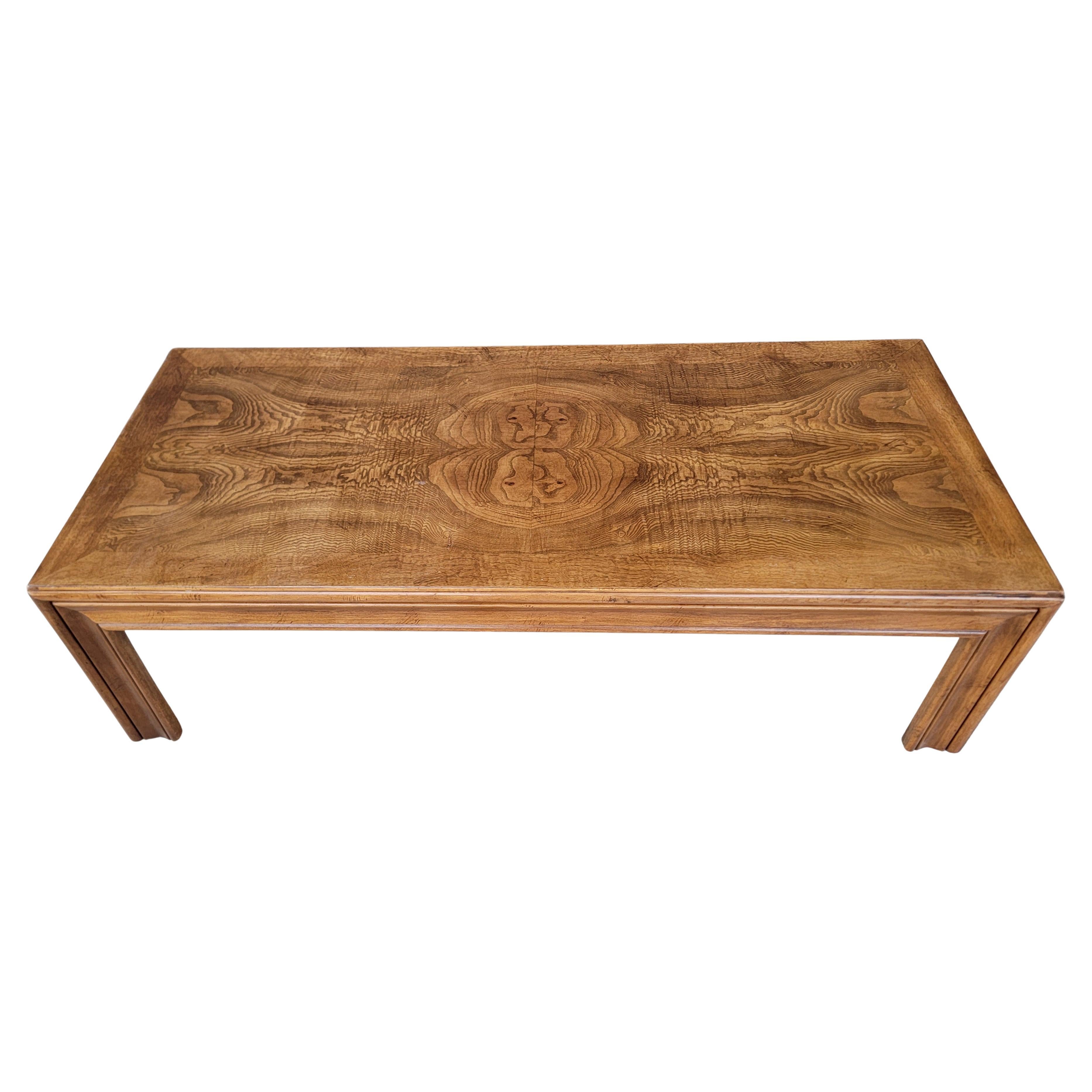 Coffee Table by Lane Furniture Exotic Book-Matched Wood Grain For Sale