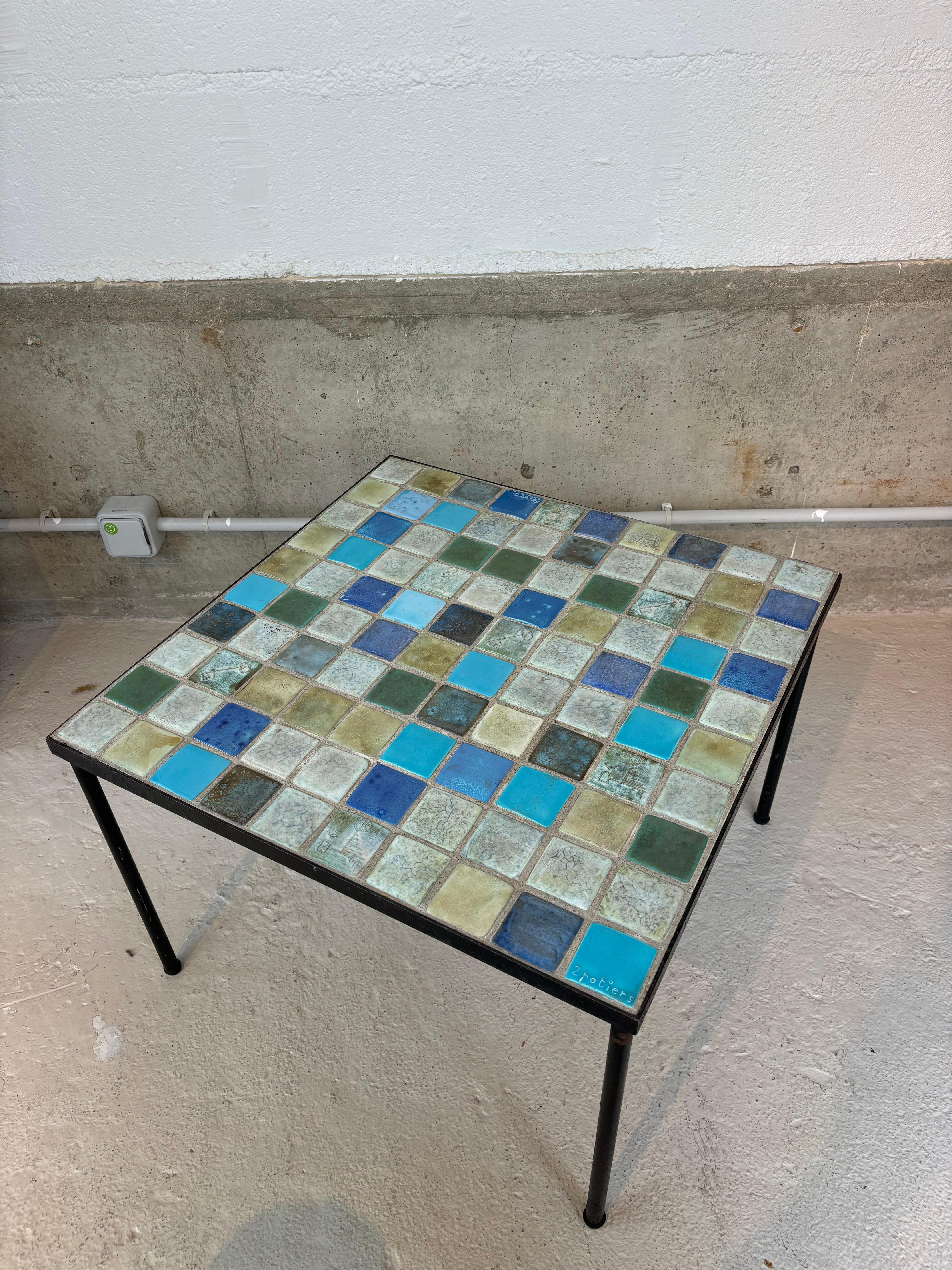 Mid-Century Modern Coffee table by les 2 Potiers For Sale