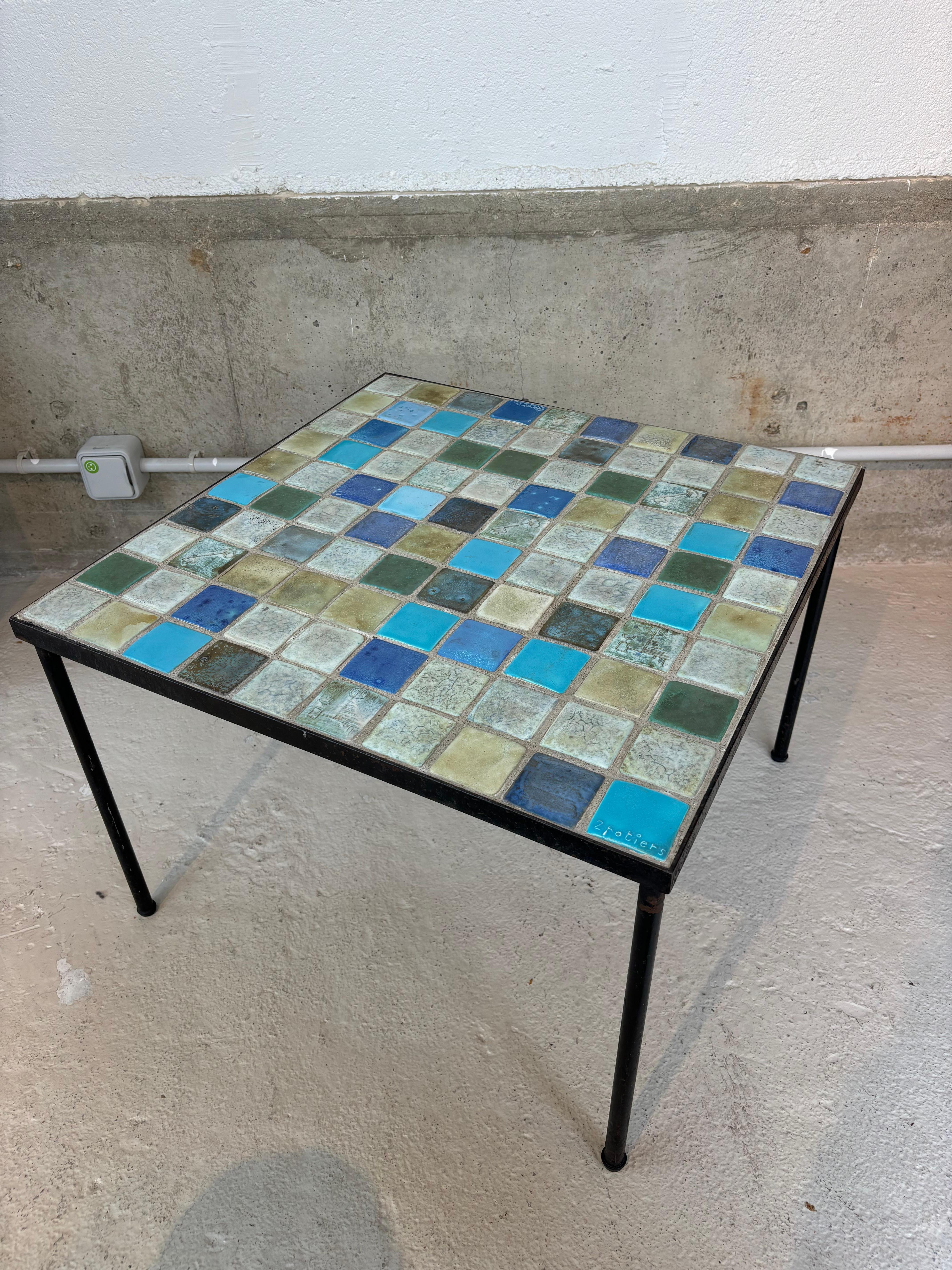 French Coffee table by les 2 Potiers For Sale
