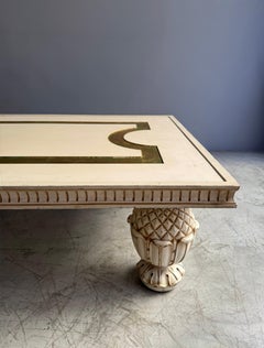 Ivory Lacquered Coffee Table by Maison Jansen, Circa 1940