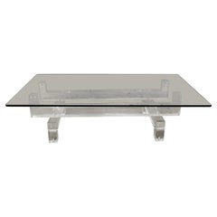 Coffee Table by Michel Dumas, Plexiglass and Smoked Glass, 1970s