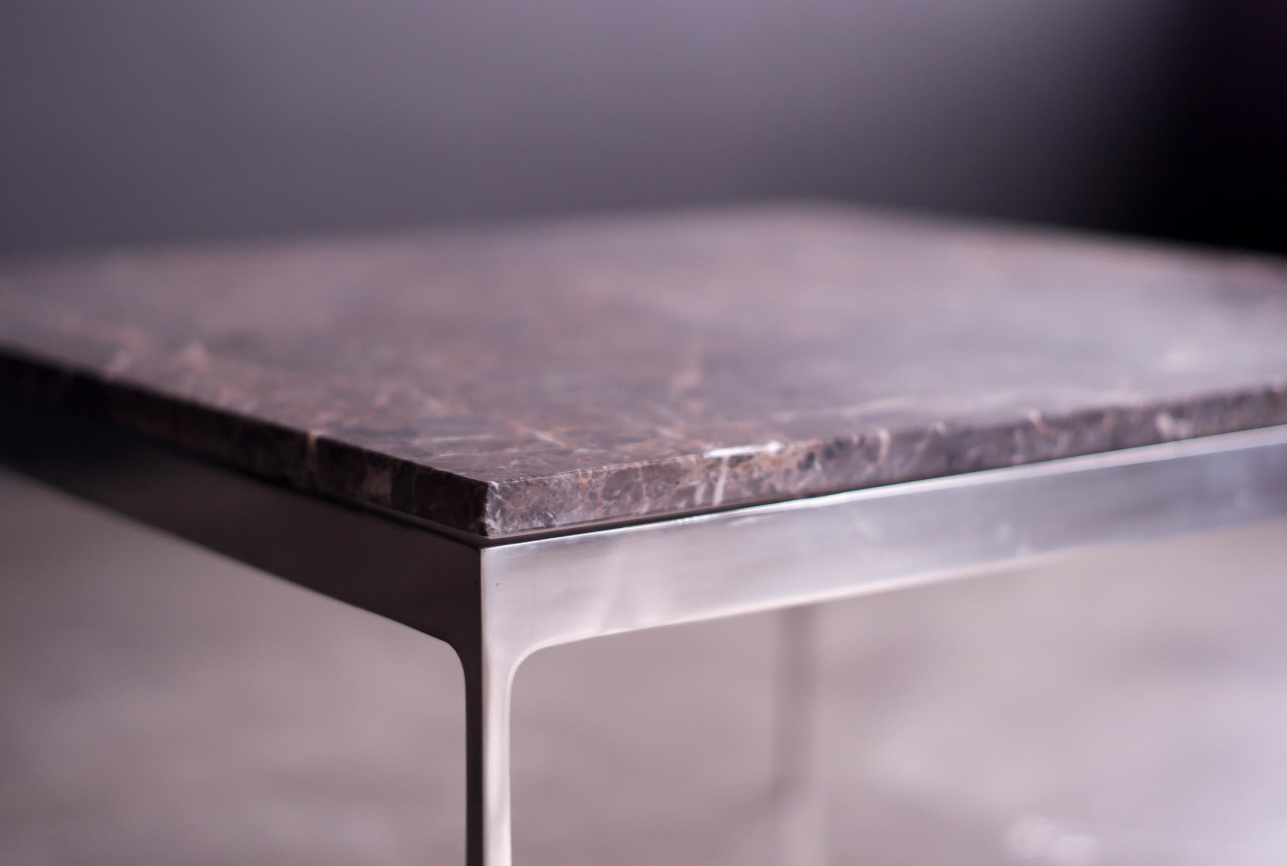 American Coffee Table by Nicos Zographos with Spectacular Stone Top