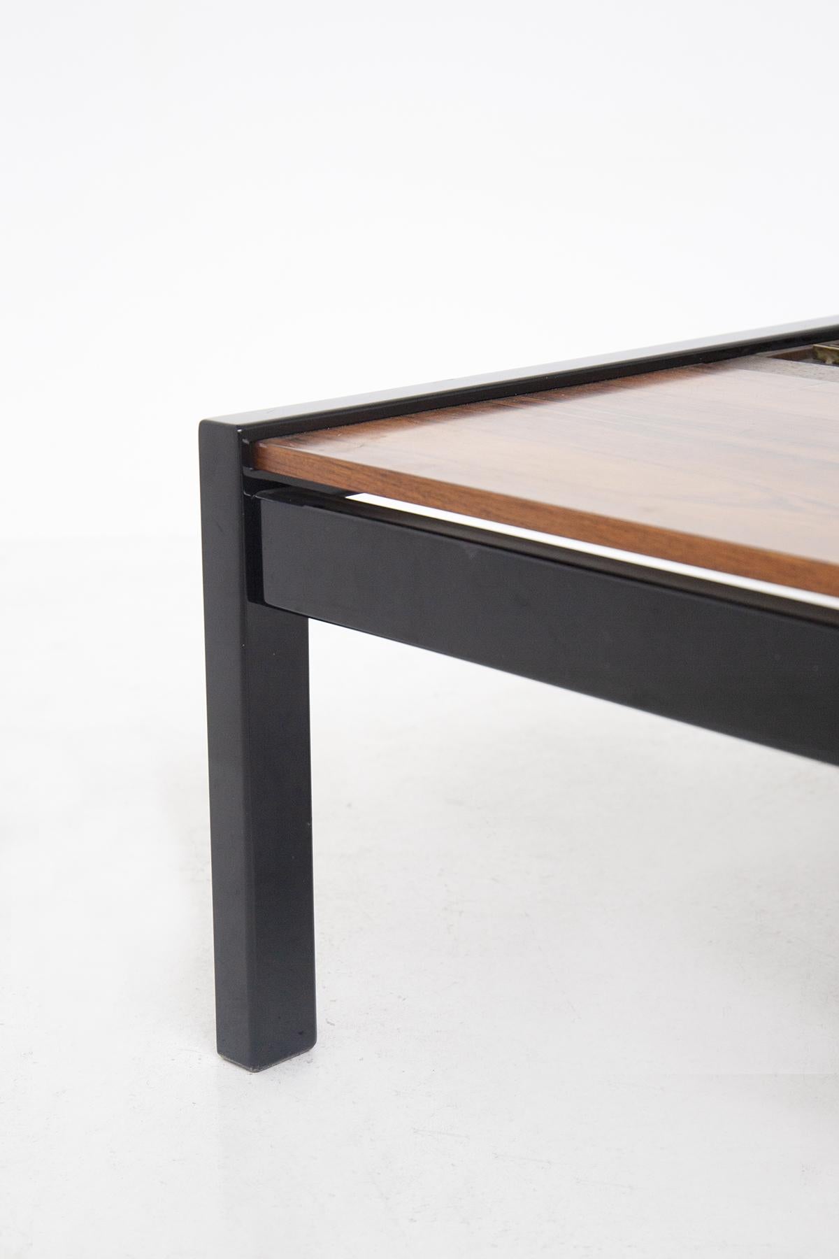 Coffee Table by Osvaldo Borsani & Eugenio Gerli in Wood and Brass Mod. T68 For Sale 5
