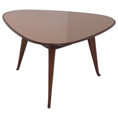 Coffee Table by Osvaldo Borsani in Wood and Dark Orange Mirror, 1950s