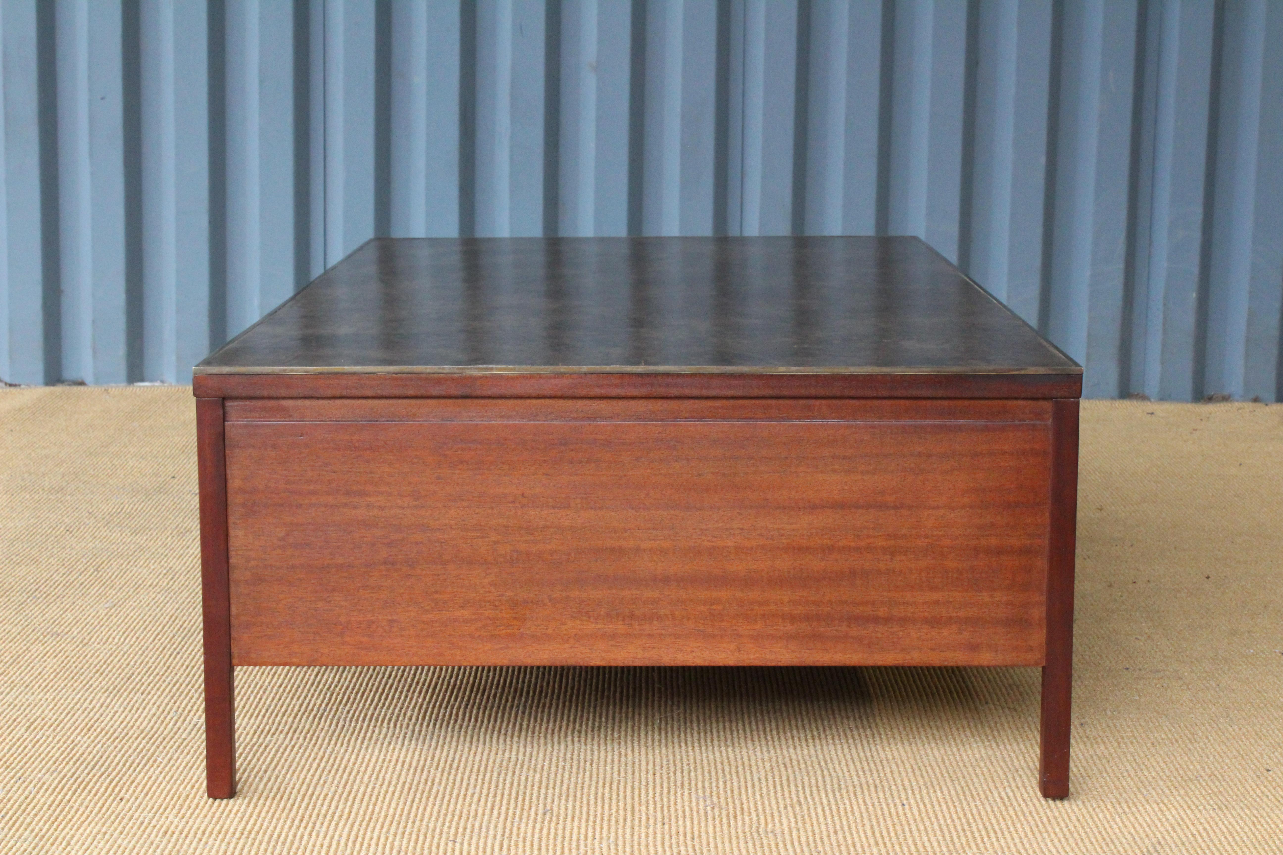 Brass Coffee Table by Paul McCobb for Calvin, USA, 1950s For Sale