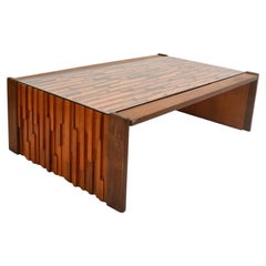 Coffee Table by Percival Lafer Brasil Hardwood Relief Top