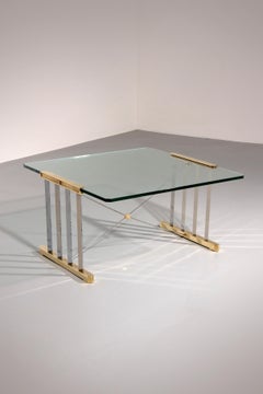 Midcentury Coffee Table by Peter Ghyczy, Glass & Chrome, 1970