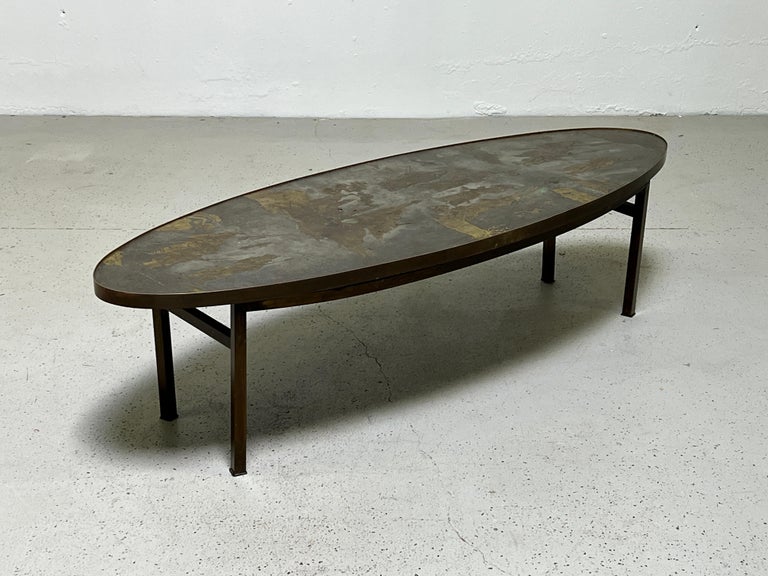 Bronze Coffee Table by Phillip and Kelvin Laverne For Sale