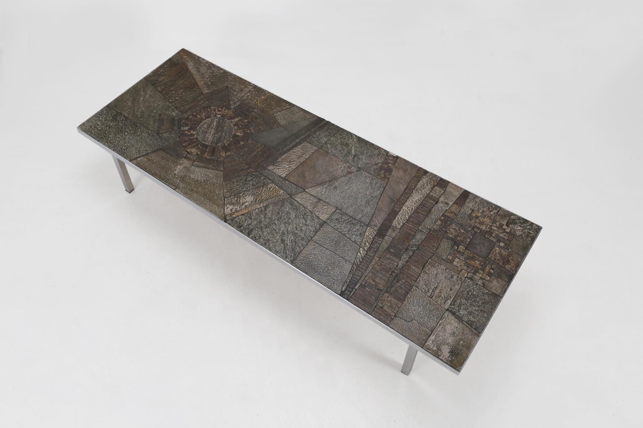 Brutalist Coffee Table by Pia Manu 1960 For Sale