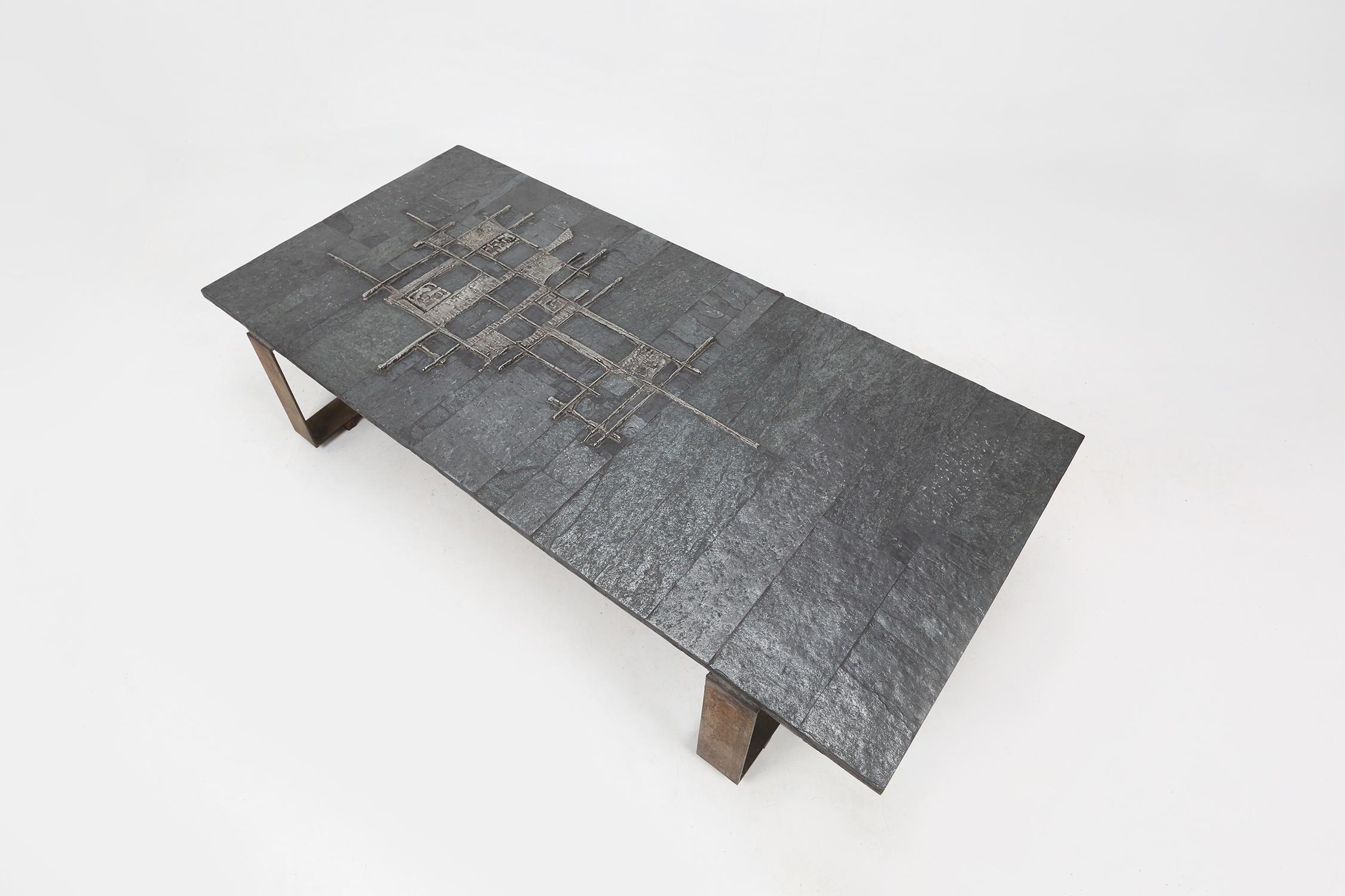 Brutalist Coffee Table by Pia Manu Ca.1960 For Sale